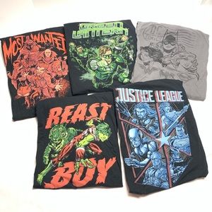 Funko Mens 2XL T-Shirt Lot Of 5 DC Tees